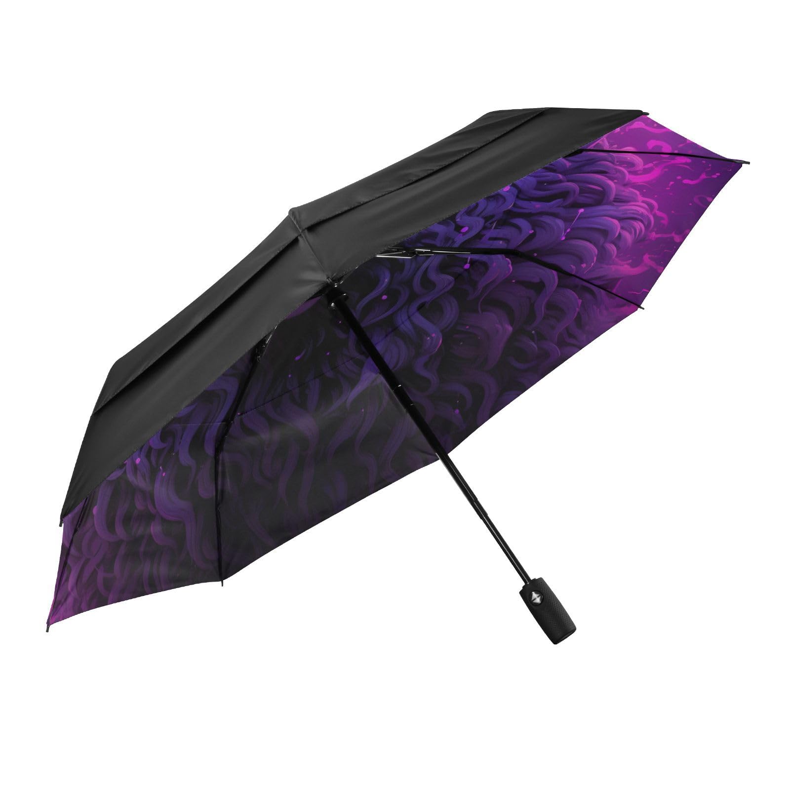 Oveja PúRpura Fresca Paraguas de Viaje Resistente al Viento Apertura Cierre AutomáTicos,Compacto con ProteccióN Solar UPF 50+ Ideal para JóVenes Chicas