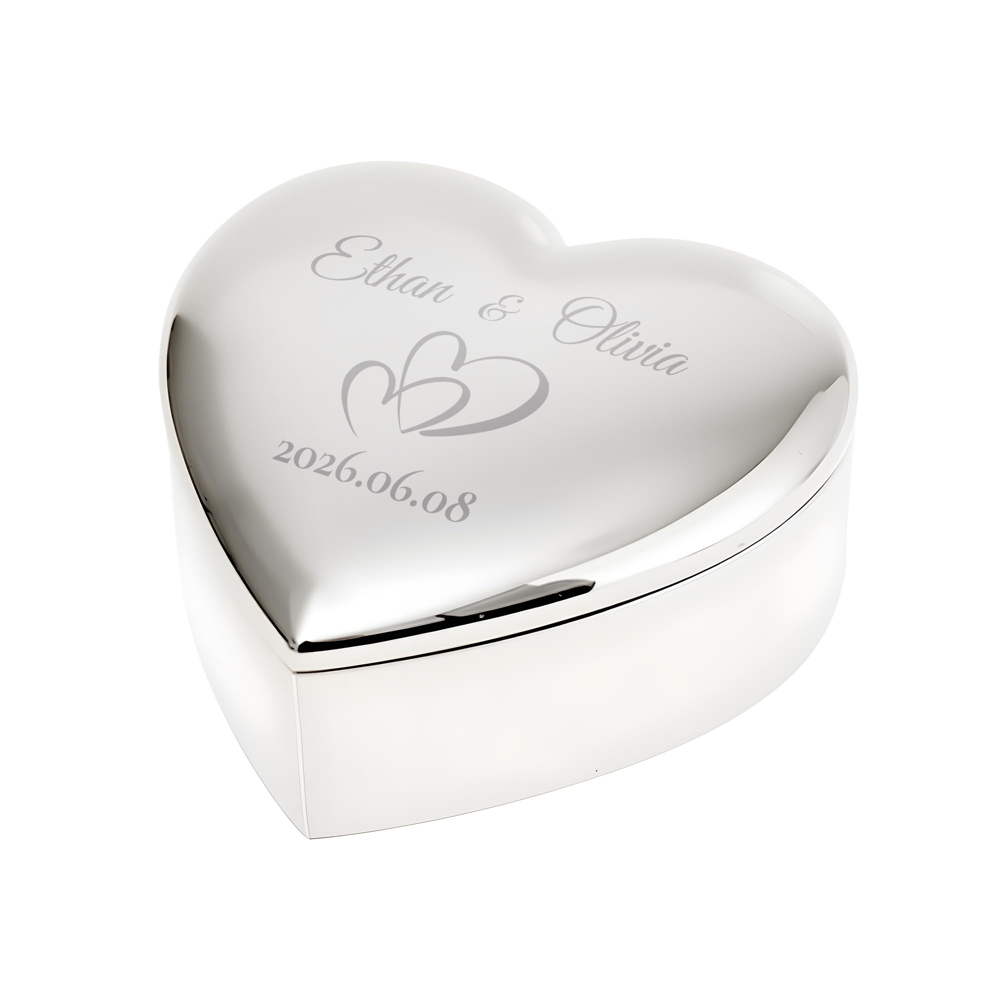Personalised Heart Jewellery Box for Girls Princess Engraved Keepsake Gift