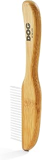 DOG by Dr Lisa - Comb - Detangling Dog Comb - Dematting Grooming Tool - Metal Comb Teeth Removes Knots and Tangles - Stimulate Blood Flow and Increase Natural Coat Oils - Made From Sustainable Bamboo