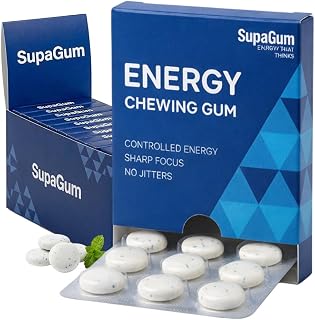 Caffeine Performance Energy Gum – 54 Pieces | 80mg Natural Caffeine + L-Theanine for Crash-Free Energy & Focus | Vegan, Sugar-Free, Keto | Fast-Absorption Nootropic Gum