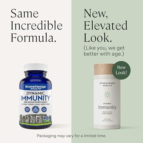 Miniatura 2 de Stonehenge Health Suplemento diario de inmunidad dinámica 10 en 1 impulsores inmunológicos de zinc, saúco, equinácea, vitamina C y probiótico L.