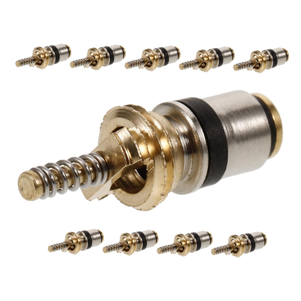 Kit Riparazione Aria Condizionata Auto 10 Pezzi Nucleo Valvola in Rame, Modello R134a-3 per Sostituzione e Ricarica per Climatizzatore Auto