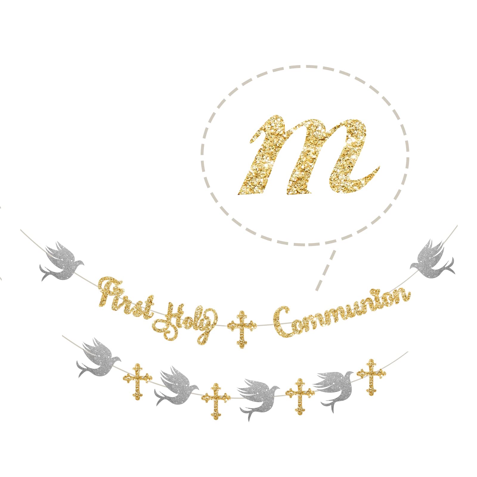 First Holy Communion,Confirmation Decorations for Boys,Christening Decorations Bunting Banner,Blue Baptism Decorations - Image 3