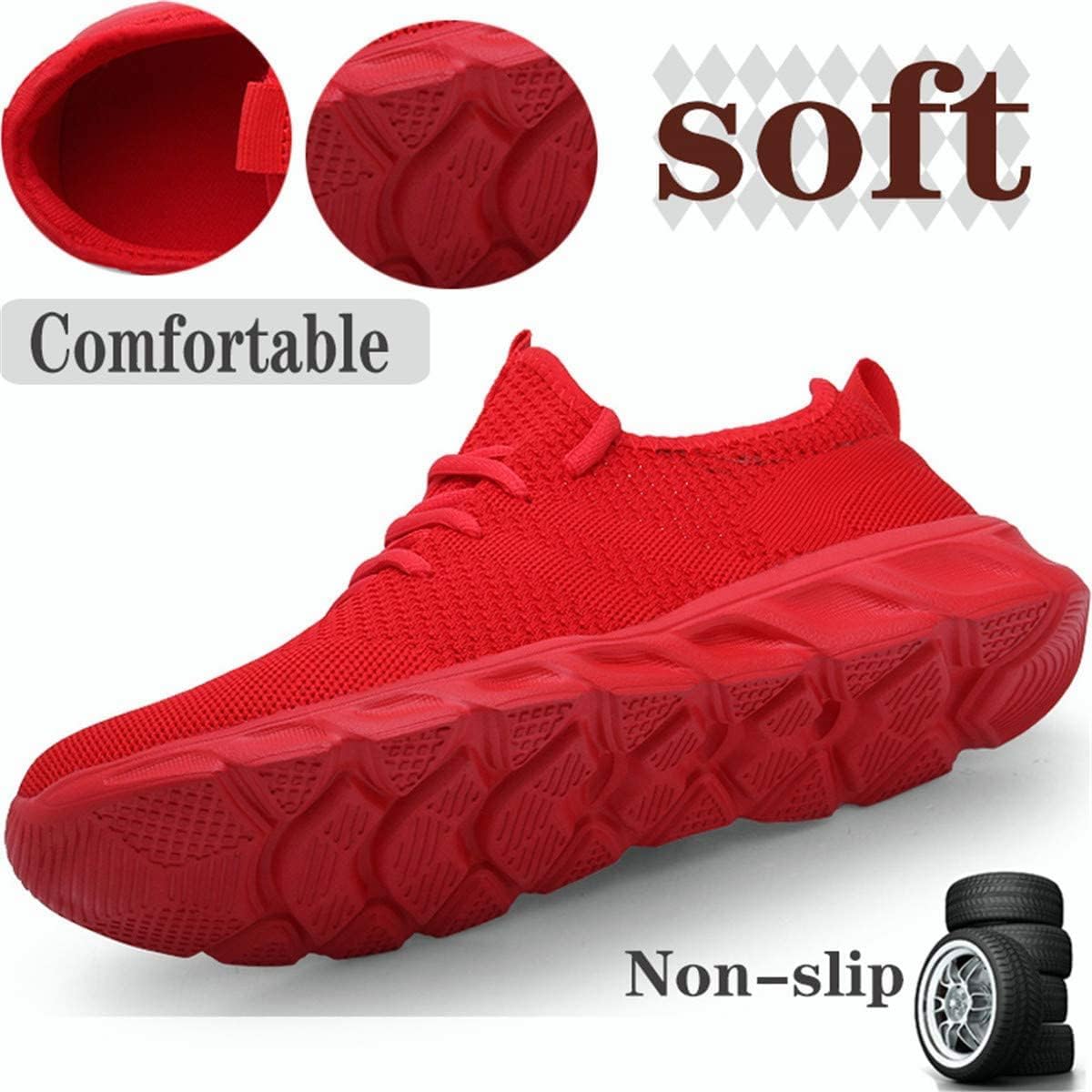 Damyuan Mens Lightweight Athletic Running Walking Gym Shoes Casual Sports Shoes Fashion Sneakers Walking Shoes 9.5 Red