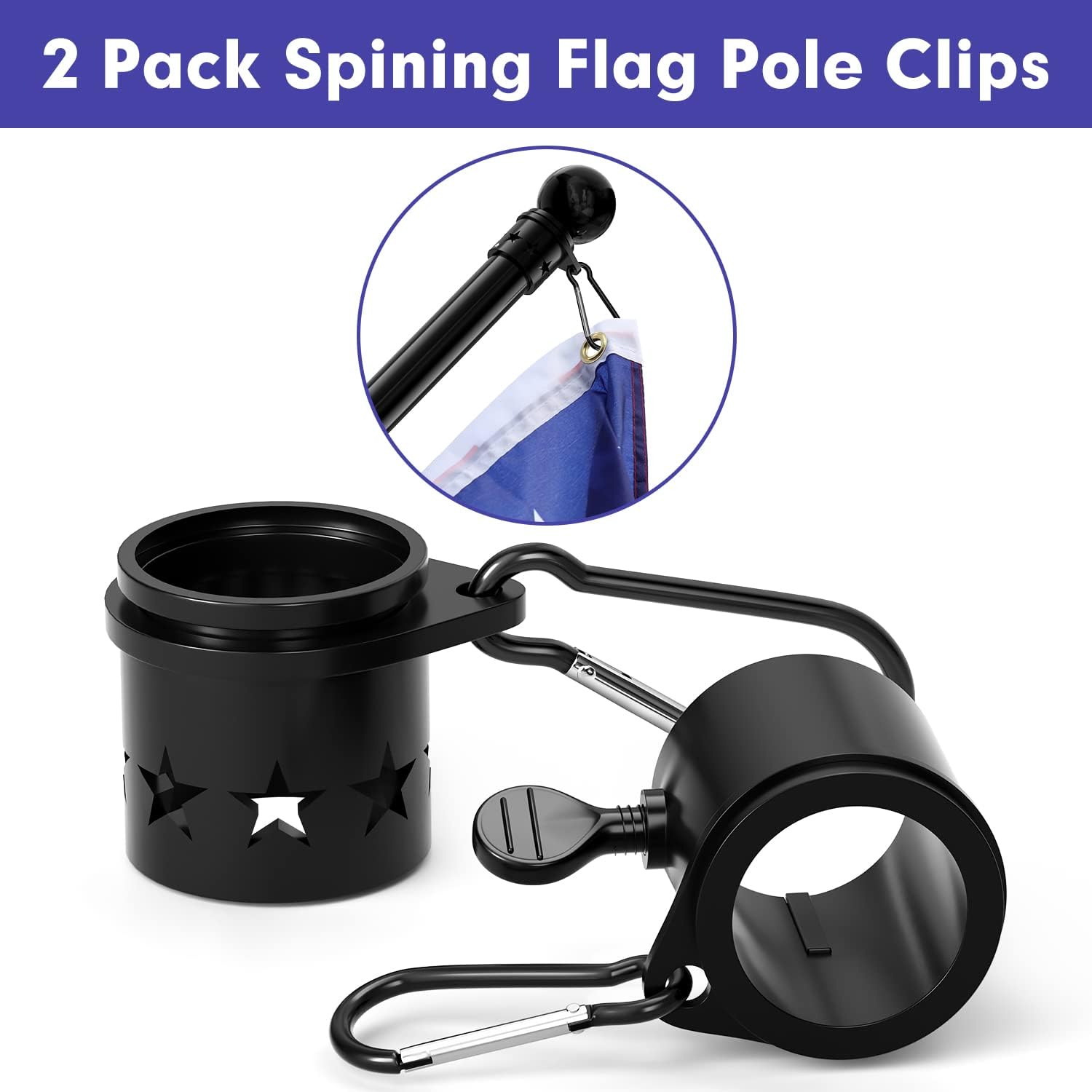 7ft Flag Pole for House Outside with 5 Position Mounting Bracket, Stainless Steel Black Flagpole Kit for Commercial Outdoor Handheld Portable Carry Use, Heavy Duty Tangle Free House Garden Flag Pole