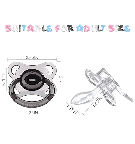 Miniatura 7 de Landofgenie Chupetes grandes del tamaño adulto del escudo fijado del chupete del diseño transparente de la forma de