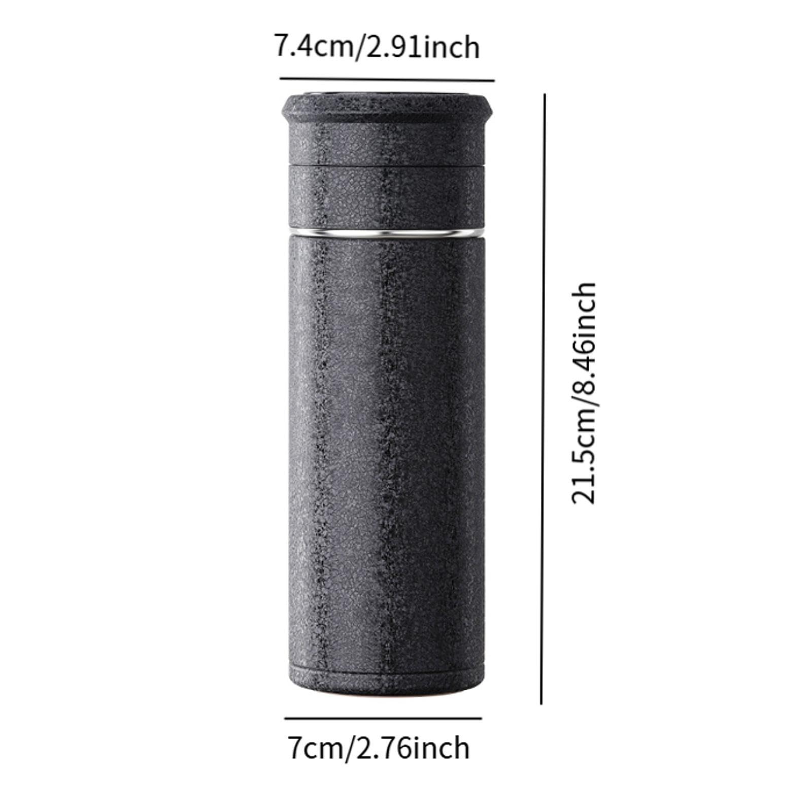 Botella Térmica con de Té de 500 Ml. Botella de Agua Térmica Portátil. Vaso Térmico para Té, Ideal para El Hogar Y Los Viajes Diarios, Grieta de Hielo Negra, tal como se describe