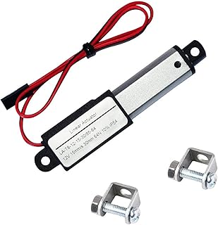 Electric Micro Linear Actuator 12V - 1.2" Stroke, 64N/14.4lb, Speed 0.6inch/s Mini Waterproof Motion Actuator Small 12 V DC, w/Mounting Brackets, for Sofa Robotic TV Table Cabinet Window Opener Lift