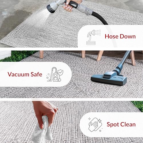 nuLOOM 3' x 5' Solid Hand Braided Indoor/Outdoor Area Rug, Pet-Friendly, High Traffic, Weather Resistant, for Patio, Balcony, Bedroom, Living Room, Dining Room, Wynn Salt And Pepper by nuLOOM - Image 3