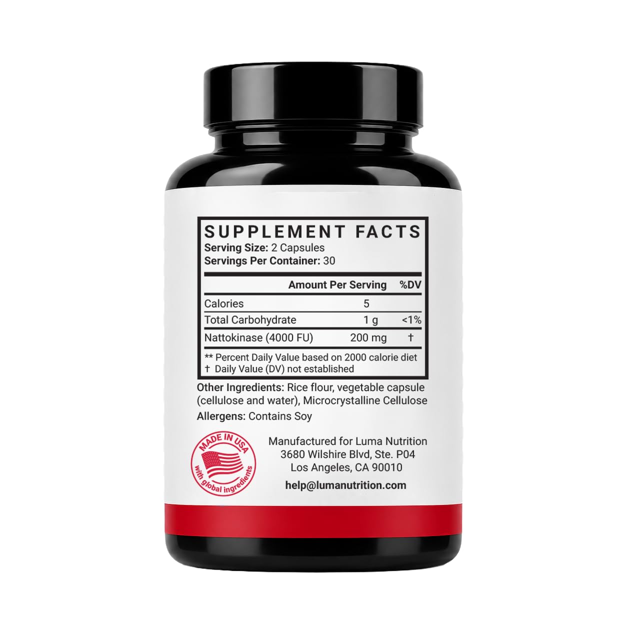 Luma Nutrition Nattokinase Supplement 4000 FU Per Serving - 60 Capsules — Amazon image 9