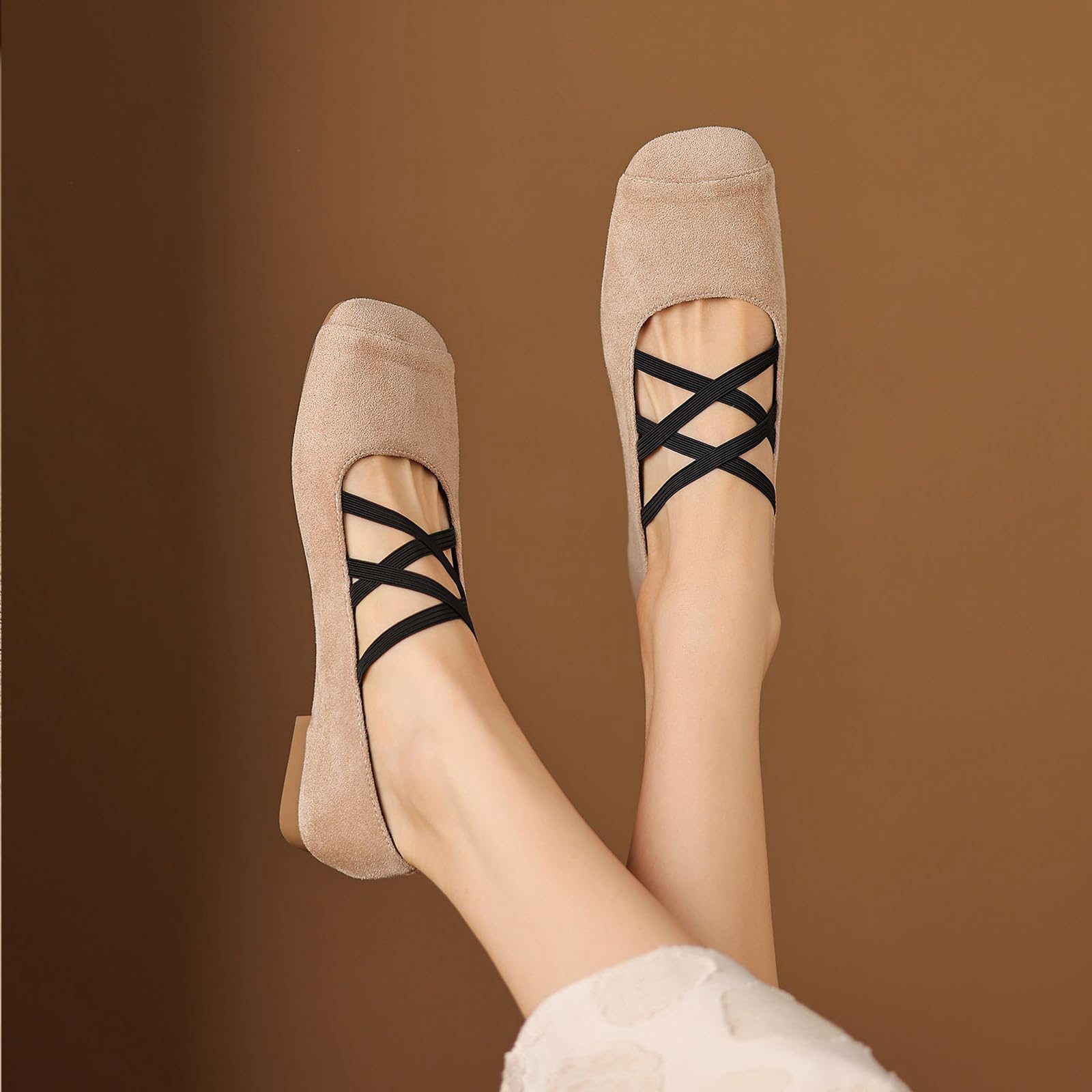 Scarpe Business Casual Donna Ballerine Camoscio Mary Jane Punta Tonda | Perfetto Per Scuola Pendolarismo E Viaggi Leggeri, Supporto Anti-Fatica Per Stare in Piedi, Stile Classico Versatile