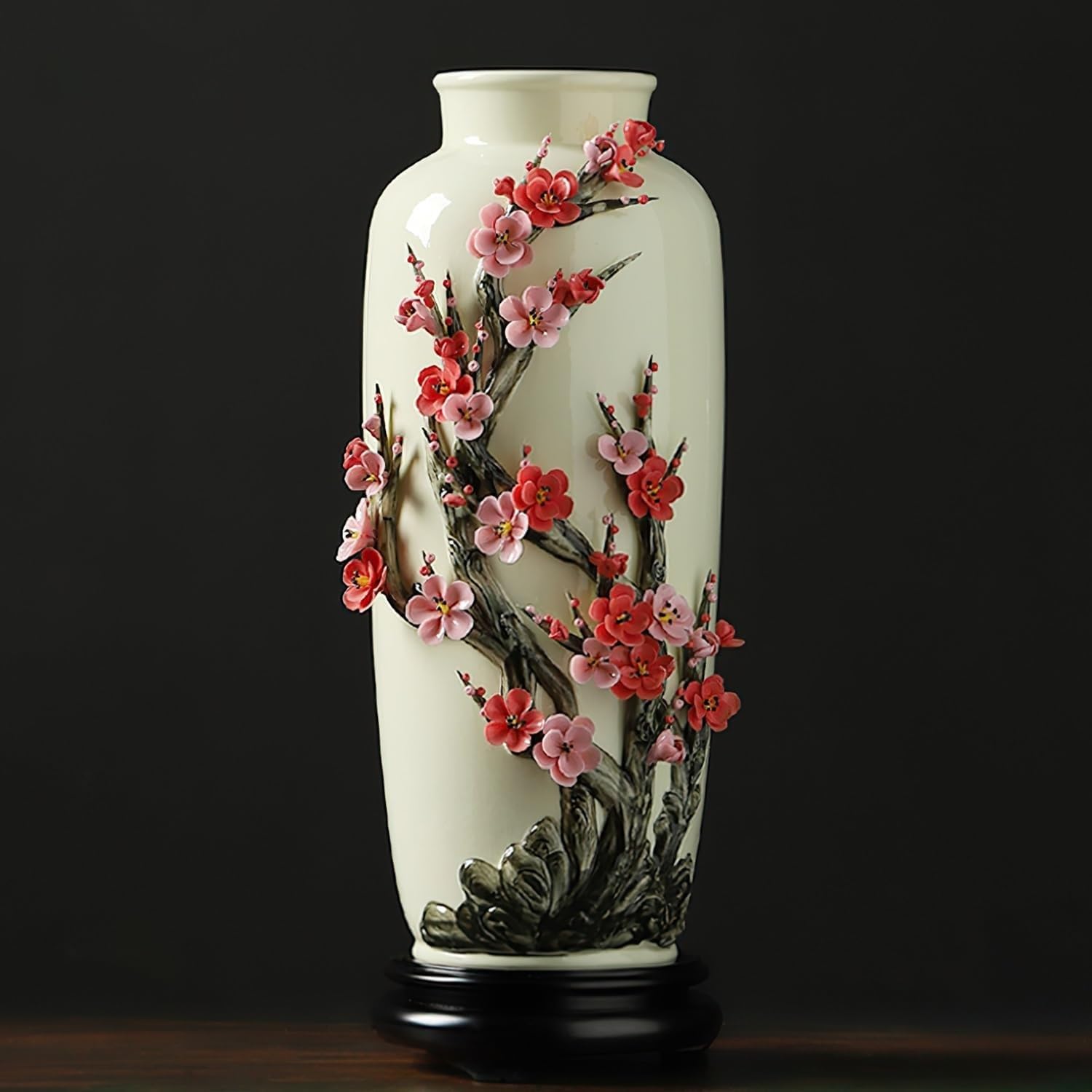 SnamicE Vase Ceramic Flower Vase Ceramic Rustic Flower Vase, Handmade Decorative Vase for Living Room, Entryway, Farmhouse, Dinner Table, Office,C