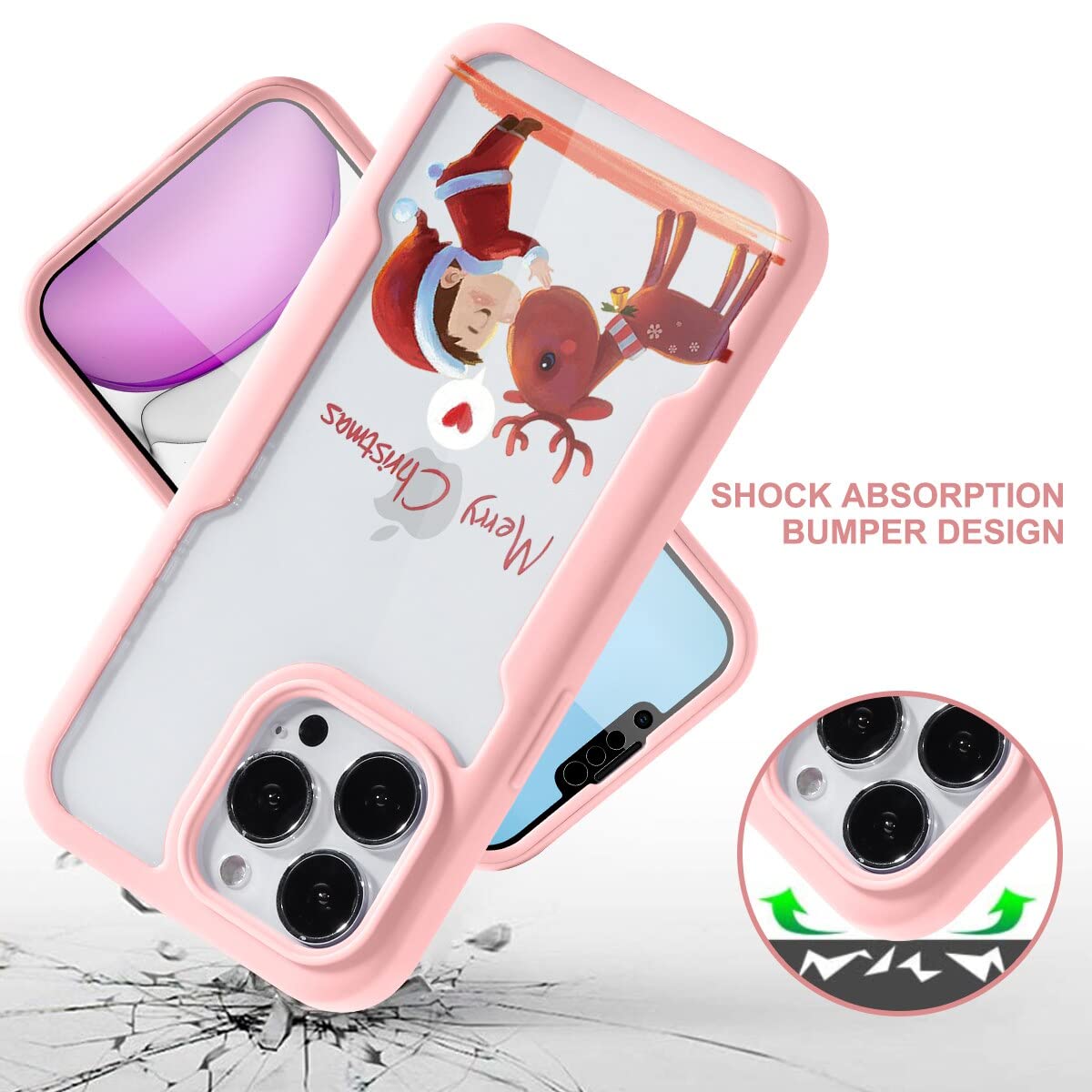 Yoedge 2 Pezzi Natale Cover per iPhone 13 Pro Max 6,7, Ultra Sottile