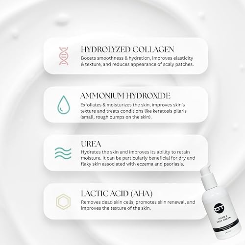 Miniatura 6 de DT Crema de colágeno para manos y pies, hidratación intensiva con urea y colágeno, 4 onzas, sin parabenos