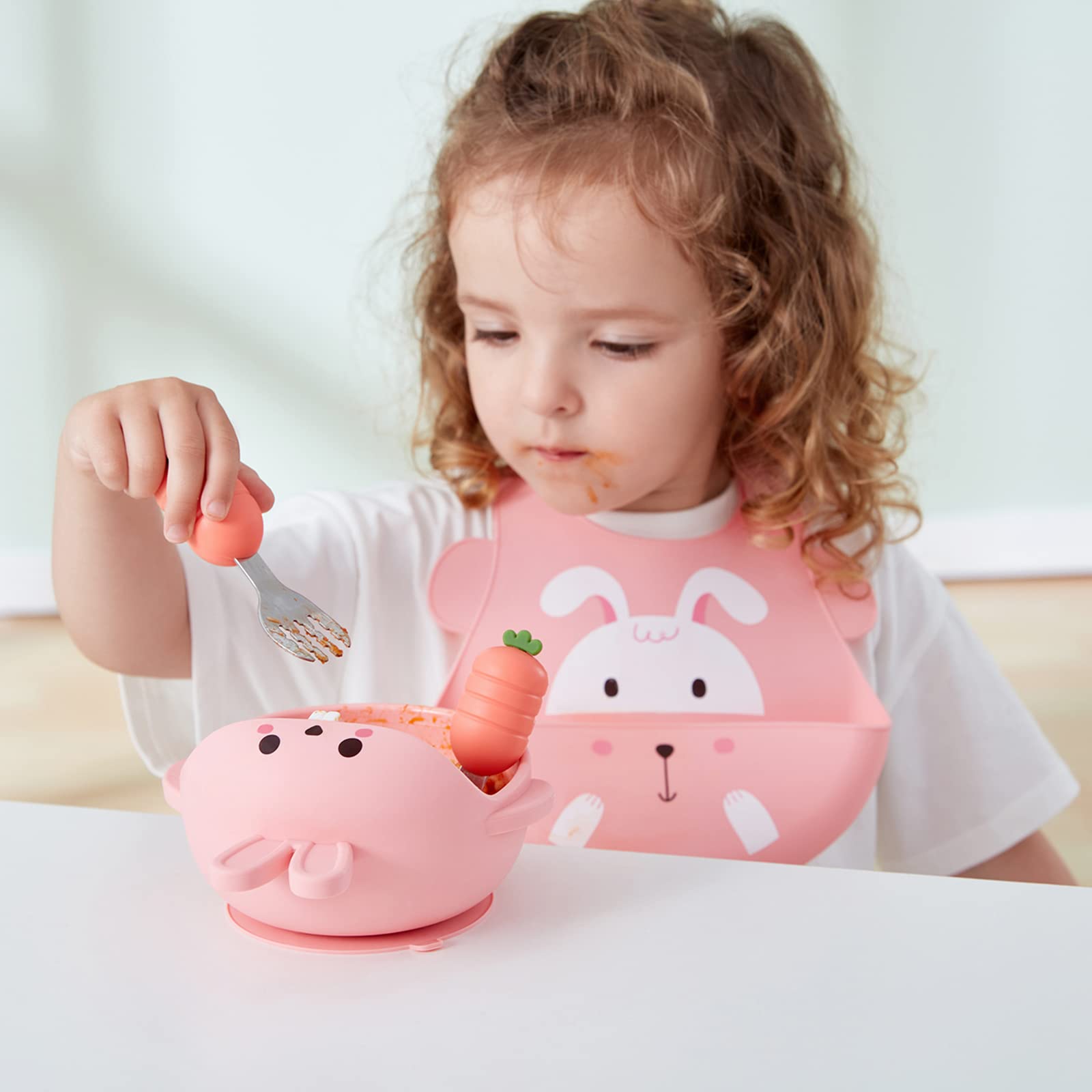 4-teiliges Baby-Geschirrset Mit Saugnapf - BPA-frei In Blau & Grün