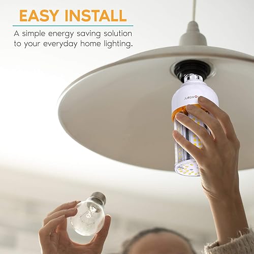 Miniatura 6 de Paquete de 1 bombilla LED de maíz equivalente a 400 W, 4000 lúmenes, 5000 K, 30 W, gran área, luz blanca fría, E26E27, base mediana para exteriores,