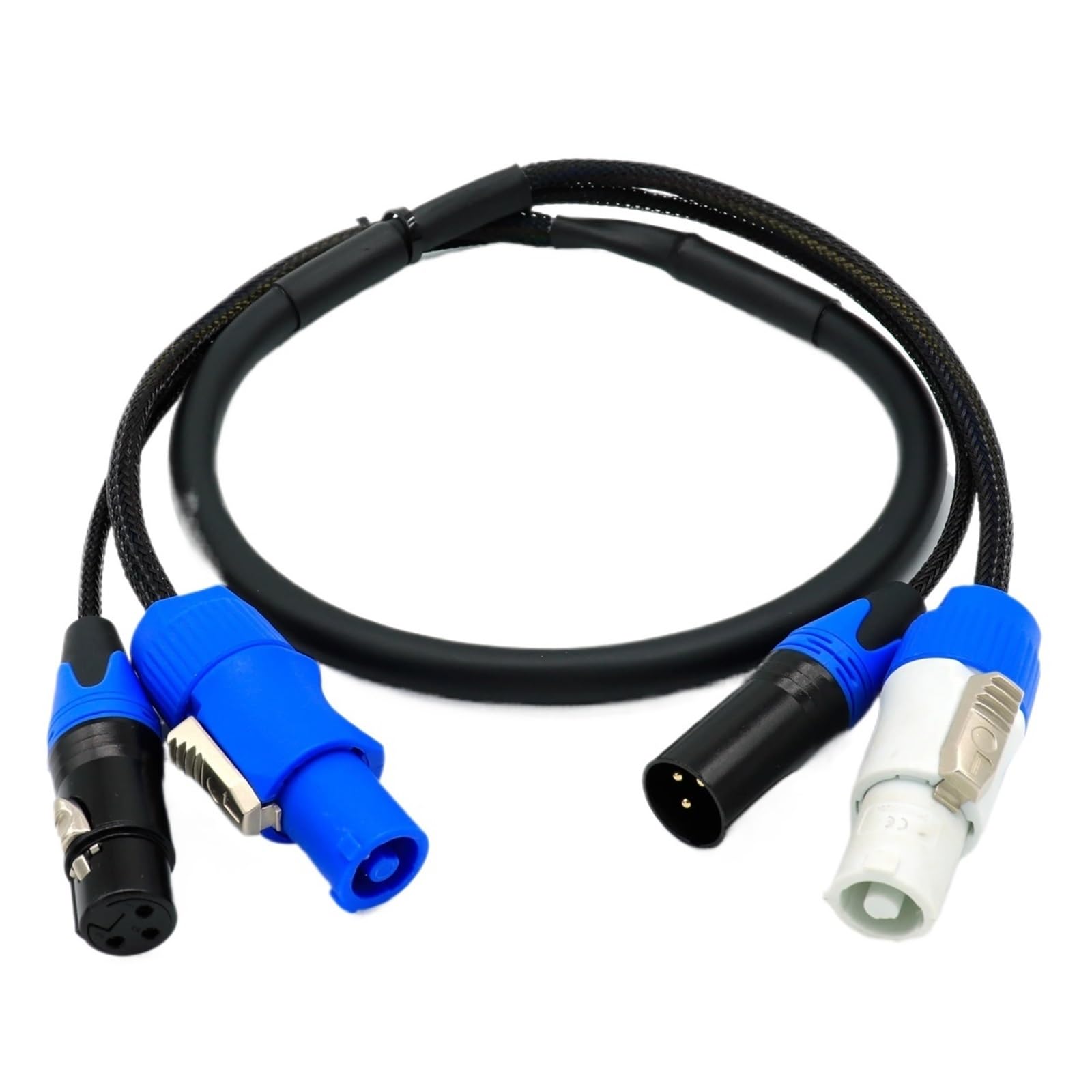 3-biegunowy kabel kombi XLR (1 m, 2 m, 3 m, 5 m) – kabel zasilający do oświetlenia scenicznego i ekranów LED (1 metr)