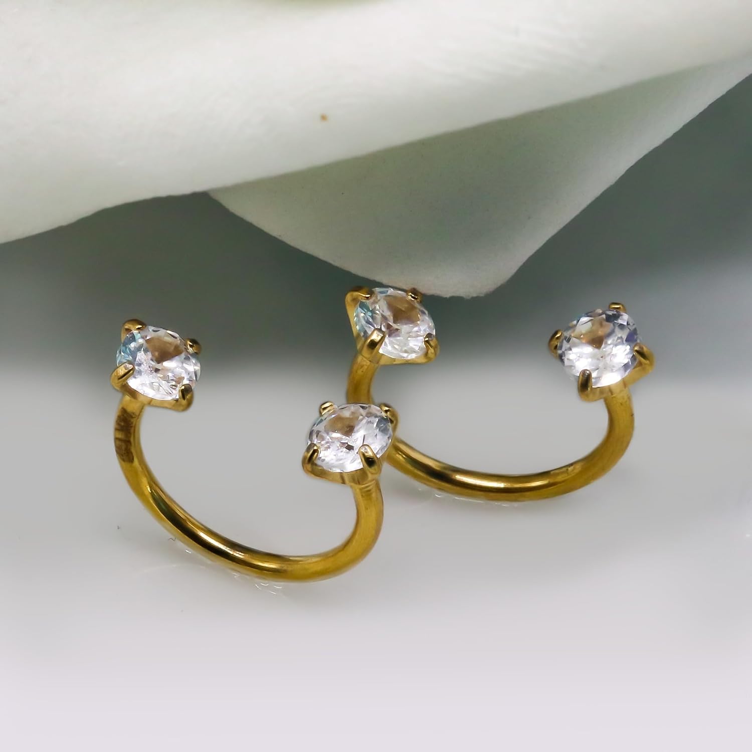 2 Pcs 14K Gold Filled Internal Thread Horseshoe Nose Ring,16G 18G 316L Stainless Steel Circular Barbell Helix Snug Tragus Rook Daith Cartilage Earring Lip Ring Piercing Jewelry for Women Men - Image 7