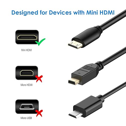 Miniatura 2 de Rankie Cable mini HDMI a HDMI compatible con Ethernet 3D y retorno de audio 6 pies