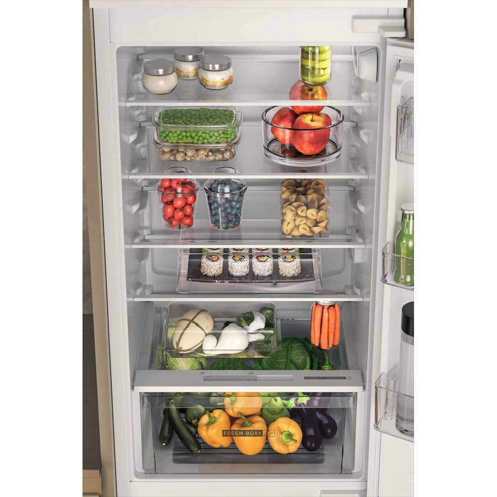Whirlpool WHC18D011A2- Frigorifero da Incasso con Congelatore a 3 Cassetti, 5 Ripiani in Vetro, Regolazione Temperatura Automatica, Silenzioso - Elettrodomestici Cucina, Classe D, 54Lx177Hx54,5P