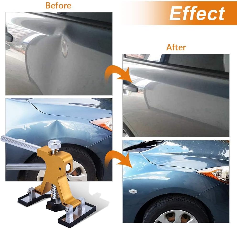 Car Dent Puller - Dent Repair Kit, Auto Body Dent Puller Kit with Adjustable Golden Dent Lifter Puller for Car Body Hail Dent Removal Dent Remover Automobile Body Repair