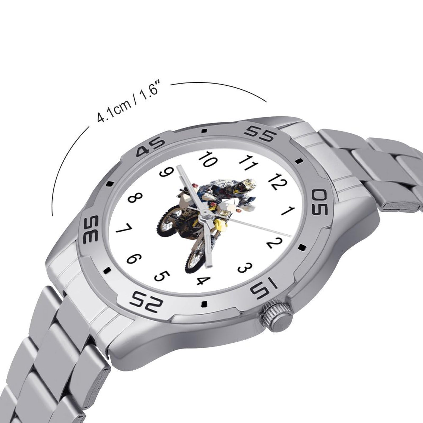 Motorrad Herren Quarzuhr Trendy Edelstahlbänder Leicht Ablesen Minimalistische Armbanduhren Business Daily