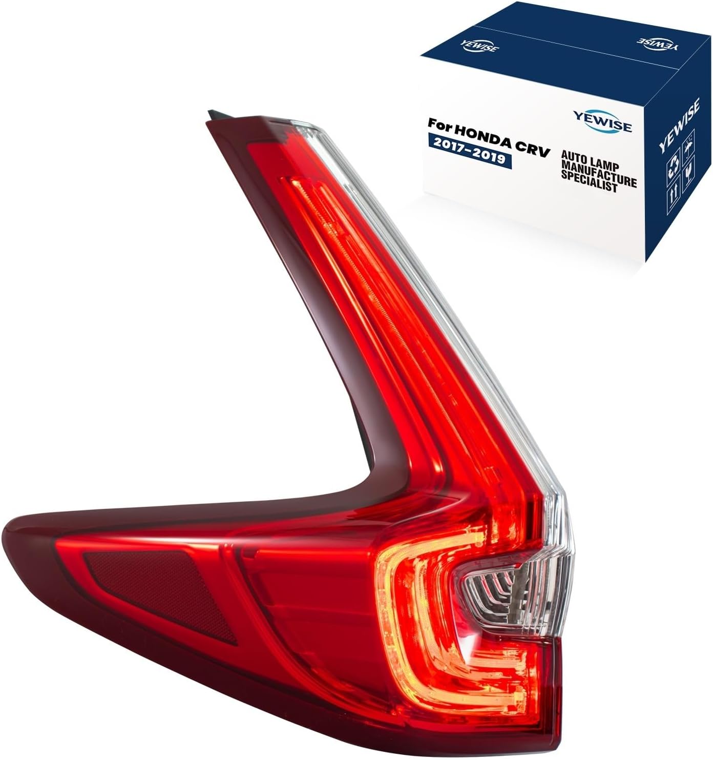 LED Tail Light Assembly Replacement Fit For Honda CRV 2017 2018 2019 Left Driver Side LED Taillight Assembly Brake Lamp For 2017 2018 2019 Honda C-RV Replaces #HO2804113 33550-TLA-A01