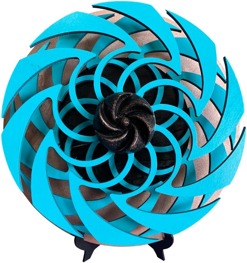 Electric Kinetic Orgone Energy Spinner - with Shungite, Quartz Crystals, Copper (Sky Blue)