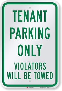 SmartSign 3M Engineer Grade Reflective Sign, Legend "Tenant Parking Only-Violators Will Be Towed", 18" High X 12" Wide, Green on White