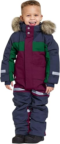 Trajes de nieve para niñas y niños, para invierno, esquí, de una pieza, resistente al viento, resistente al agua, con forro polar, overol de plumón