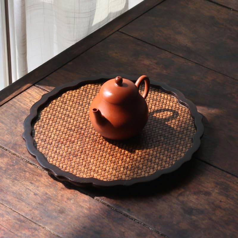 NEBE Bandeja de Te Bandeja de té, Bandeja de té de Madera, Soporte for Taza de té, Accesorios de Madera for la Ceremonia del té Bandeja de Juegos de Té