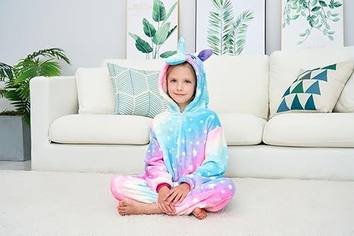Vista 4 de unicorn warrior Pijama de unicornio para niños, disfraz de Halloween, Navidad, cosplay, ropa de dormir, pijama de una pieza para niñas y niños