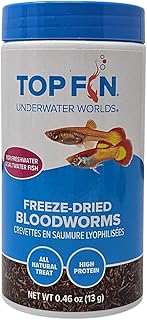 Top Fin Freeze Dried Bloodworms Natural Treat for Freshwater and Saltwater Fish, 0.46 Ounces