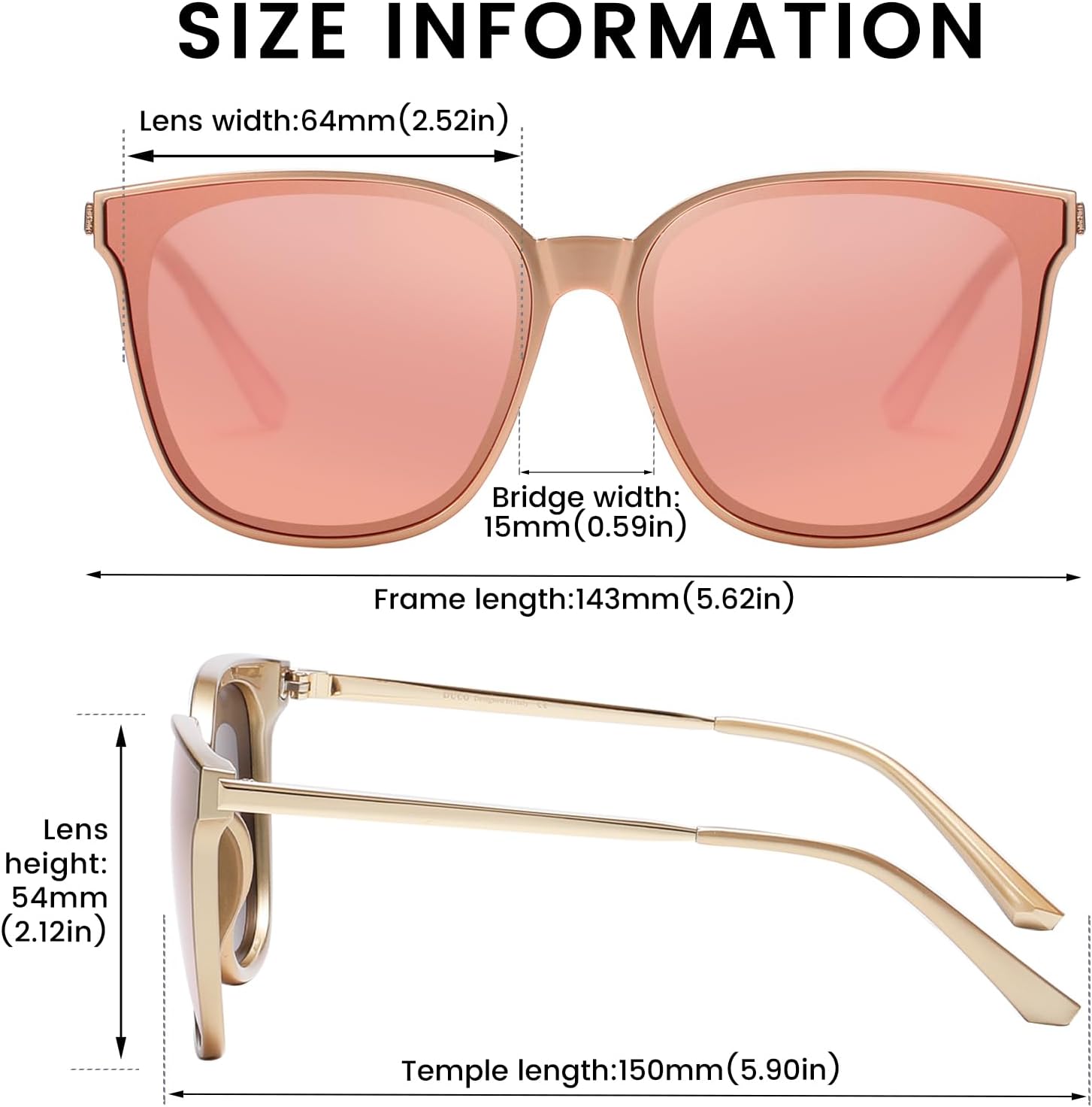 DUCO Oversized Polarized Sunglasses Womens Trendy Mirrored Shades Retro Round Vintage Light Weight UV400 Sun Glasses W016 - Image 3