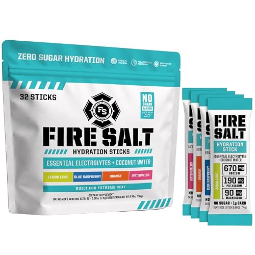 Fire Salt Variety Pack Electrolyte Hydration Sticks, 32 Count