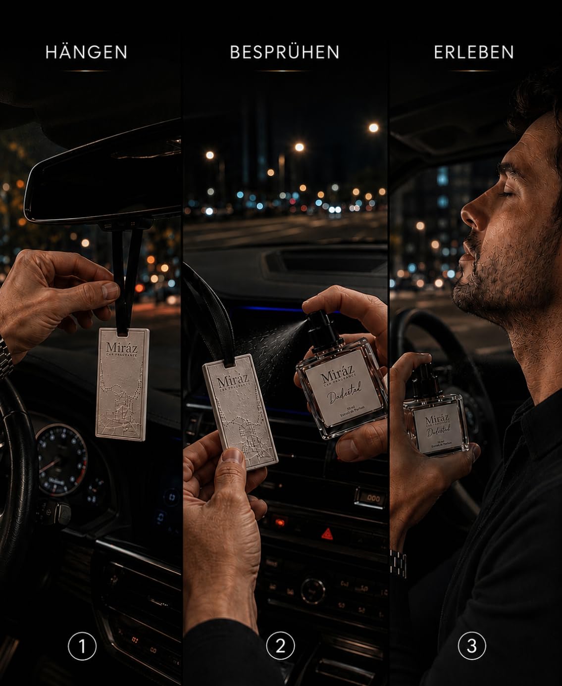 Autoduft mit Himbeer, Vanille & Sandelhoz – Luxus Auto Parfum mit Duftstein für 6 Monate Duft I 2in1 Premium Auto Parfüm für Innenraum & Haut I Auto Lufterfrischer