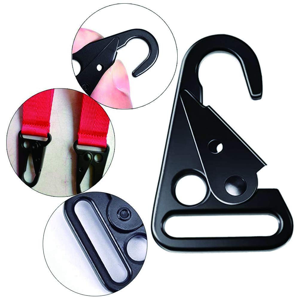 Tattico Moschettone, 12 Pezzi in Tessuto, Gear per Clip Alpinismo, Moschettone Esterno, per Alpinismo, Campeggio, Escursionismo, Caccia, Tiro, Attività All'Aperto (Nero)