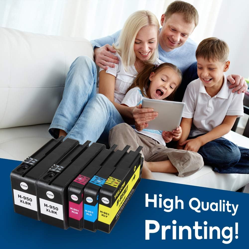 🔥 Cashback up to 70% Allwork 950XL 951XL Compatible Ink Cartridges Replacement for HP 950 XL 951 XL High Yield Ink Works with HP Officejet Pro 8100 8600 Plus 8610 8615 8620 8625 8630 8640 8660 251dw 276dw 5(2KCMY)