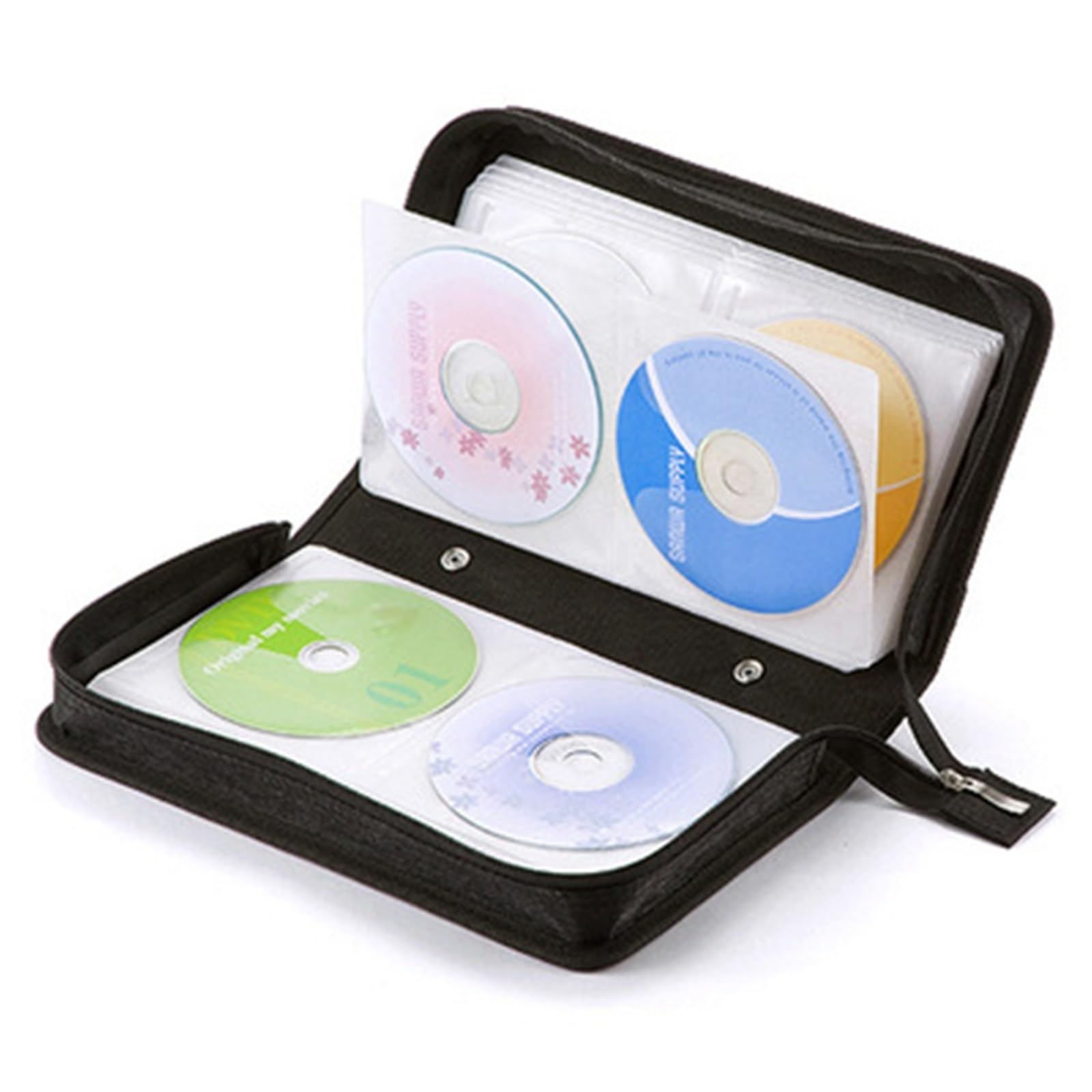 Etui na CD 96 Pojemność CD/DVD Etui Ręczne Przenośne Etui do Przechowywania Płyt DVD Etui do Przechowywania, Czarny, 28.7x16x7.5cm