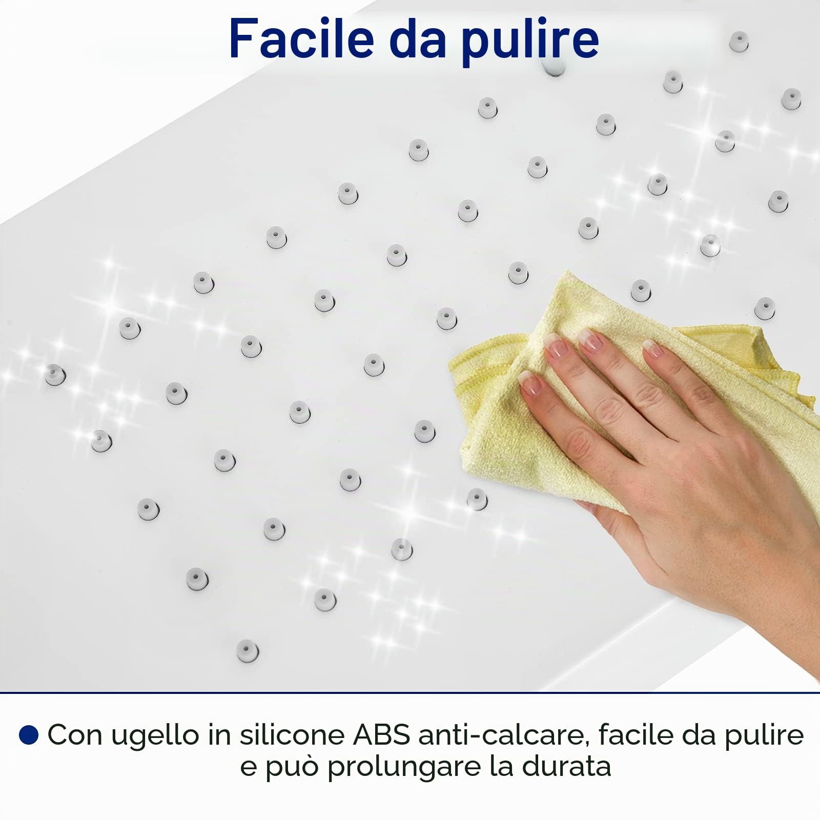 LARS360 Pannello doccia rubinetto doccia in acciaio inox 4 in 1 sistema doccia con doccetta a pioggia, doccia a pioggia, doccia a cascata, set doccia per bagno doccia, pannello doccia bianco