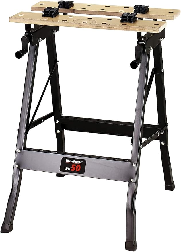 Einhell WB 50 Banco da lavoro (portata max 50 kg, alt. lavoro 78,5 cm, lungh. piano 60,5 cm, largh. Piano min. 23,5 cm)