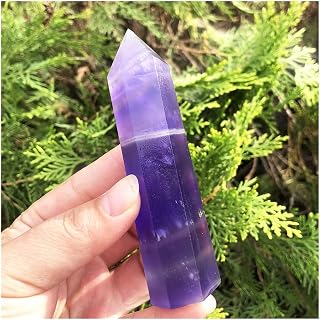 1Pcs Natural Purple Fluorite Point Stone Tower Purple Fluorite Tower for Home Decoration Crafts (Size : 80-90mm) ningxiao