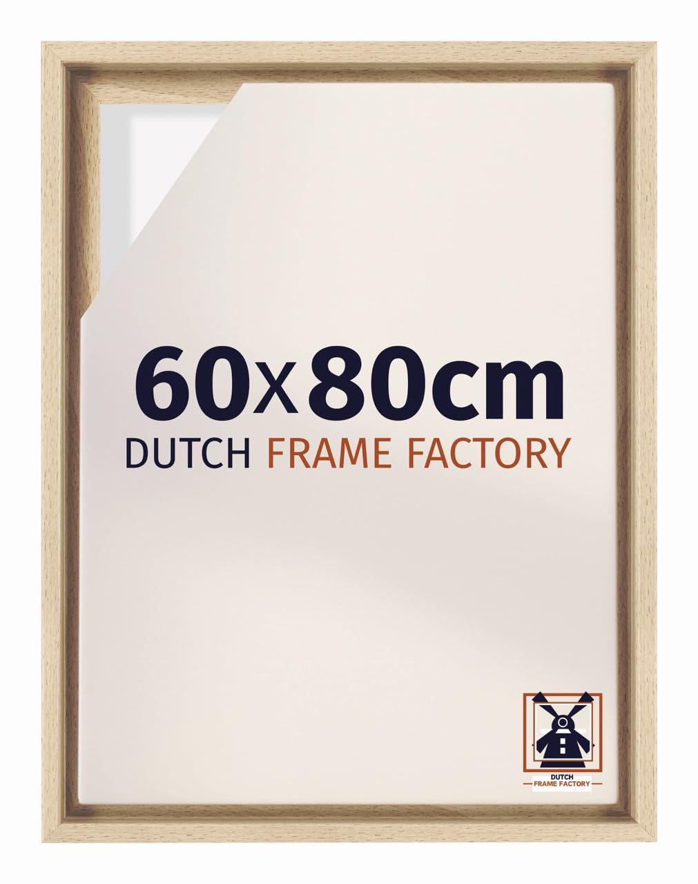 Dutch Frame Factory - Schattenfugenrahmen 60x80 - Beech - Rahmen für Leinwand Bilder auf Keilrahmen - MDF - Lausanne