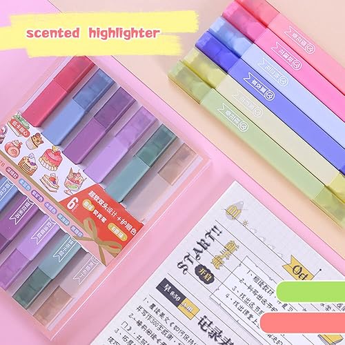 Miniatura 3 de Rotuladores de doble punta pastel, juego de 6 marcadores de punta suave de secado rápido para estudio, diario, notas, escuela, oficina