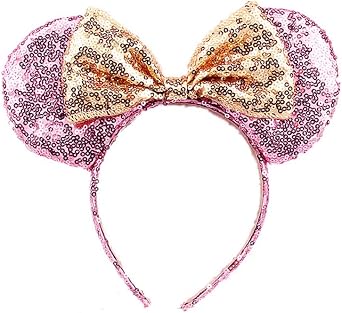 Mouse Ears Bow Headbands Glitter Princess Party Decoration Adult Mouse Ears,Sparkly Mouse Ears