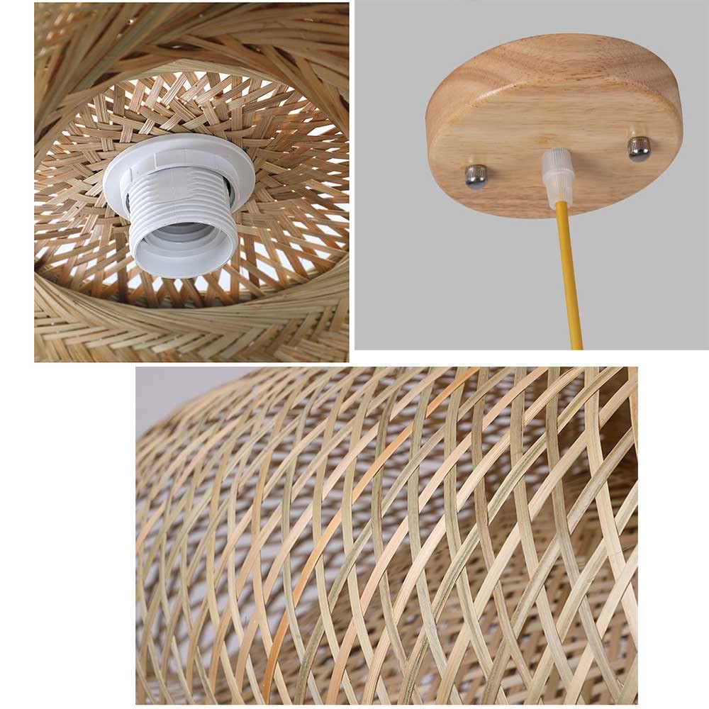 Lampada a Sospensione in Vimini Naturale Intrecciato, Paralume a Nido d'uccello, Lampada Decorativa da soffitto, Lampada idilliaca B&B in Rattan Intrecciato