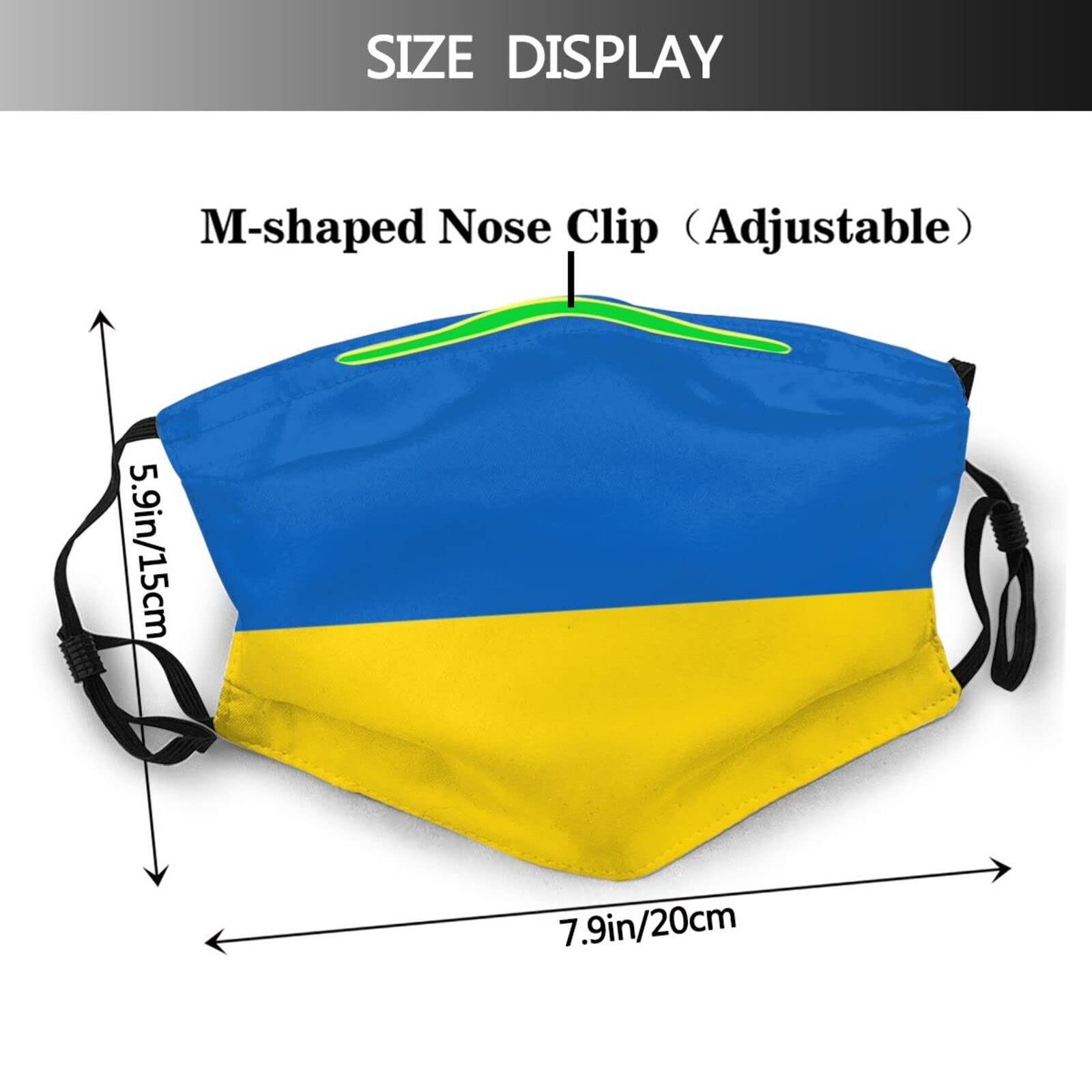 Ukraine Flag Mask Protect Respiratory System Breathe with Peace of Mind Black