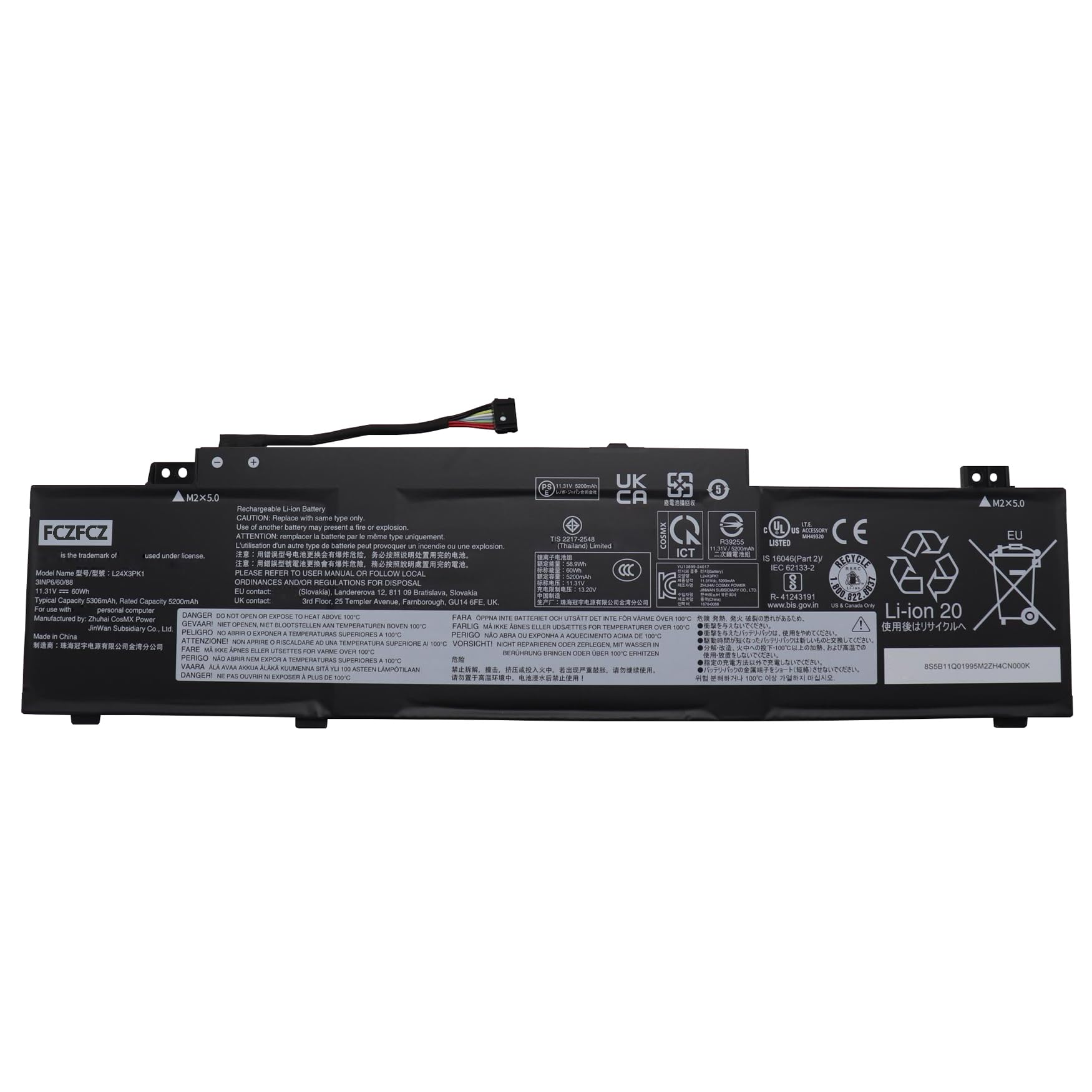 Amazon.com: FCZFCZ L24X3PK1 Battery 60Wh 5306mAh Replacement for
