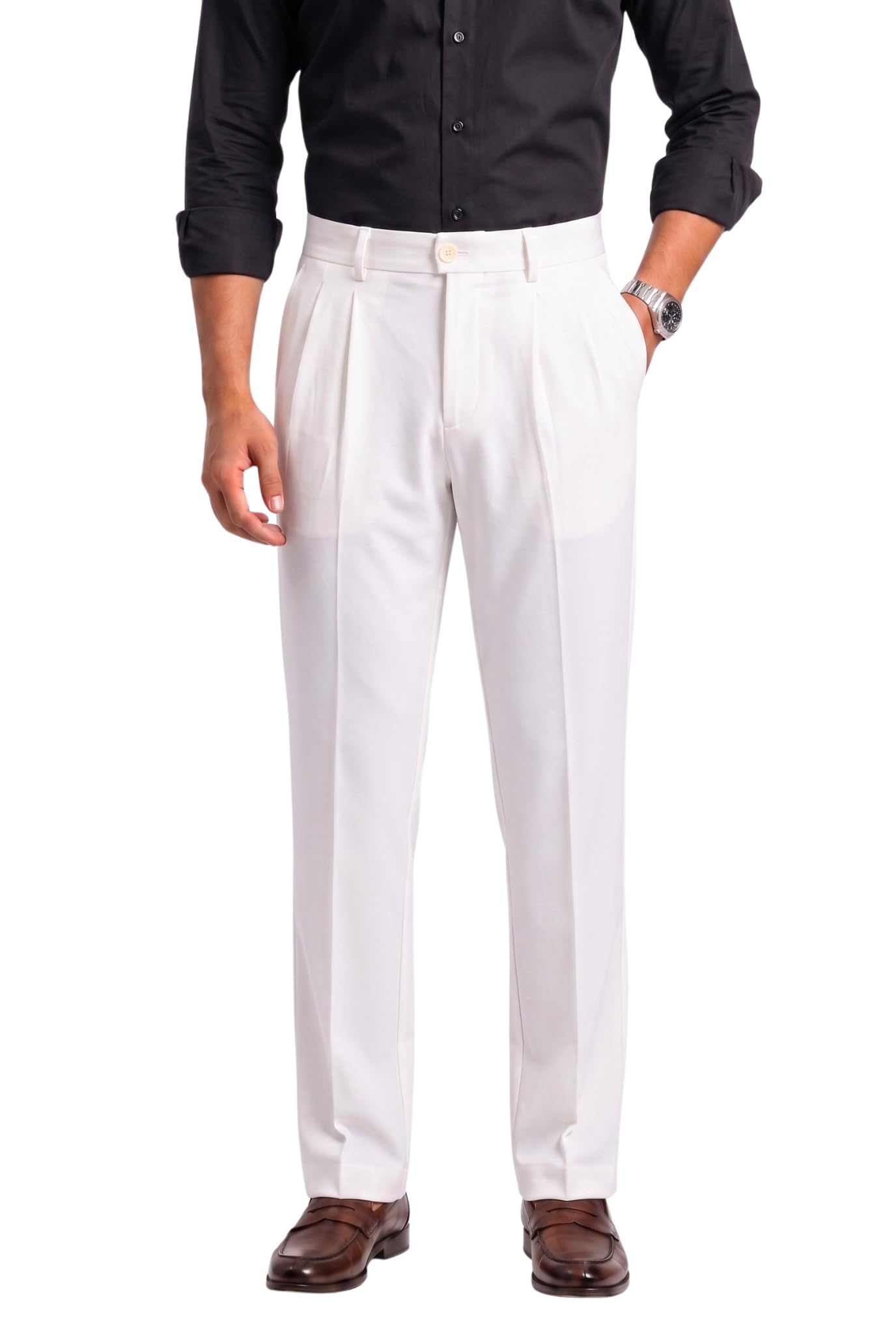 Men's Gurkha Trouser | Straight Fit | Premium Stretch Lycra Office Wear Pants-picture-55