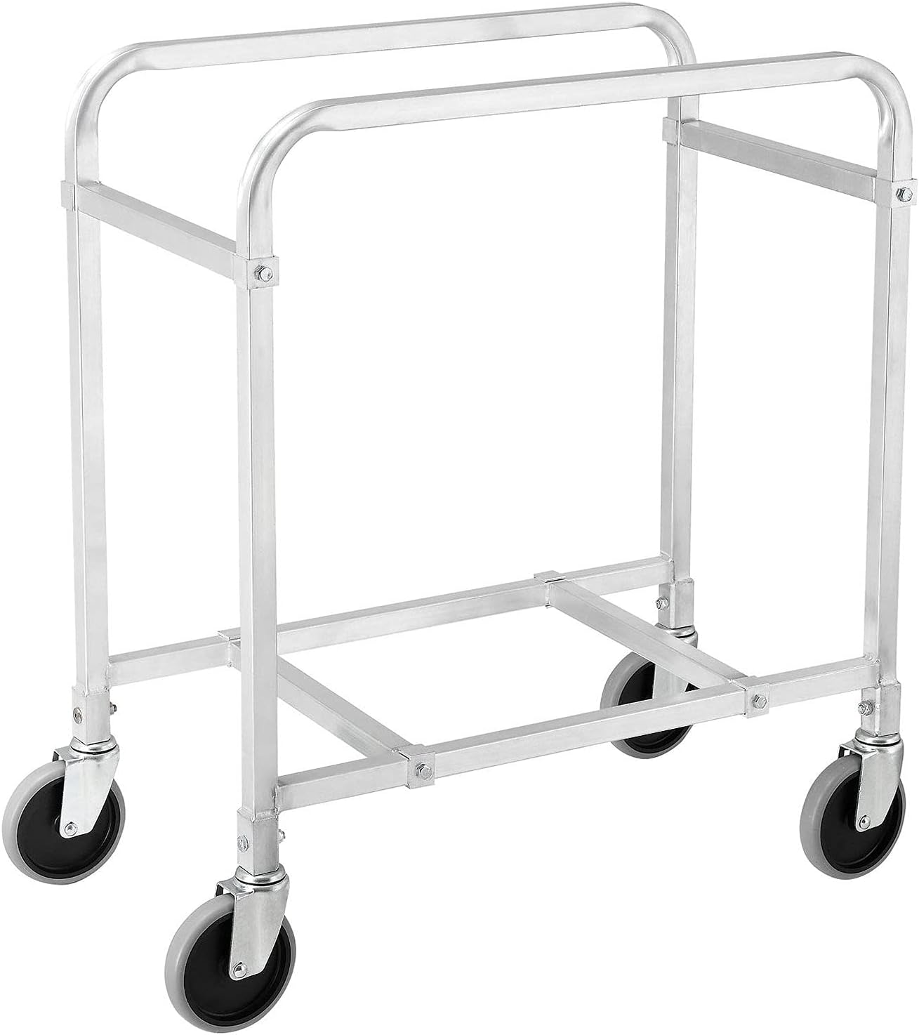 Global Industrial NSF Aluminum Lug Cart, 2 Tote Capacity, Unassembled, 28" L x 16" W x 33" H